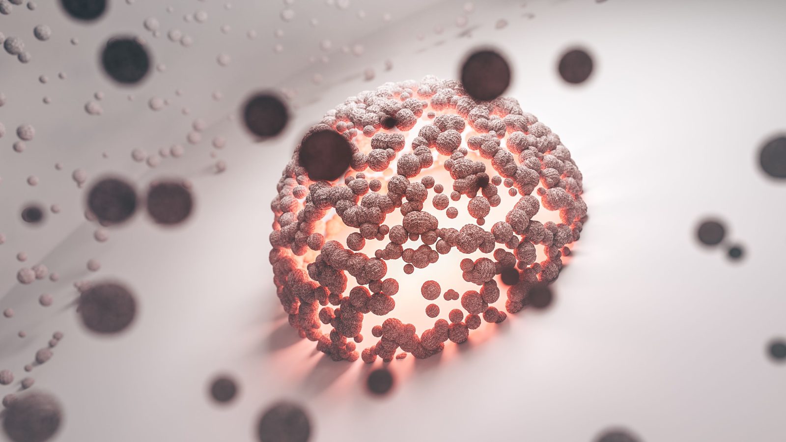 Structure cellulaire abstraite avec noyau lumineux